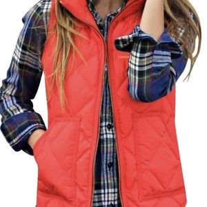Brightly colored J Crew quilted vest